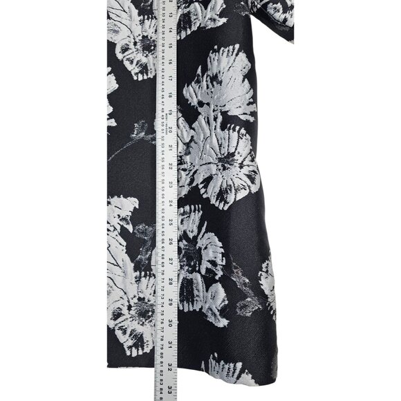Natori Womens Medium Floral Jacquard Jacket  Black White KN9028 - Picture 5 of 11
